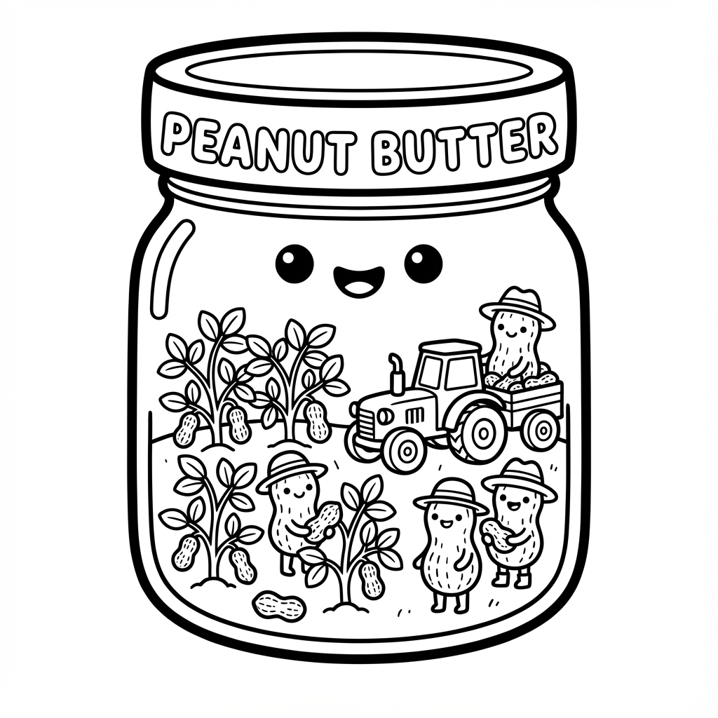 Night sky moon and stars in a jar, a simple coloring pages with thick lines design.
